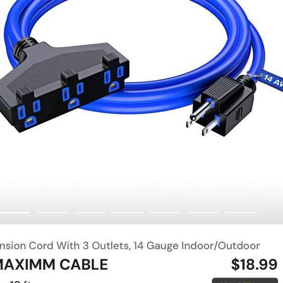 Blue Extension Cord - Picture 4 of 5
